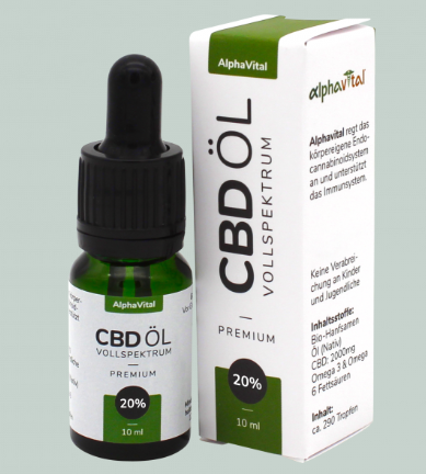 Premium Έλαιο Κάνναβης CBD OlL 20% AlphaVital 10 ml