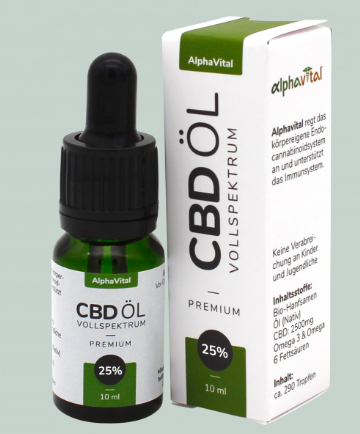 Premium Έλαιο Κάνναβης CBD OlL 25% AlphaVital 10 ml